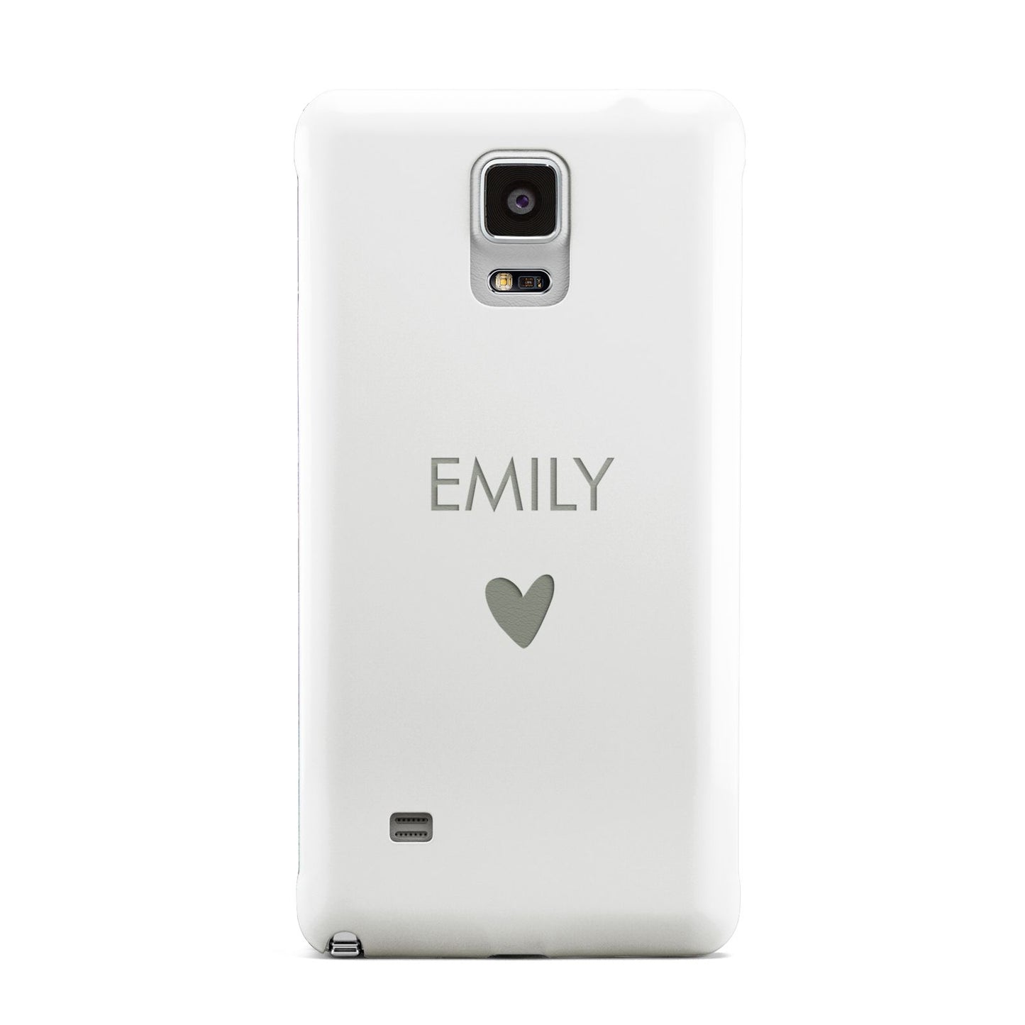 Personalised Cutout Name Heart Clear White Samsung Galaxy Note 4 Case