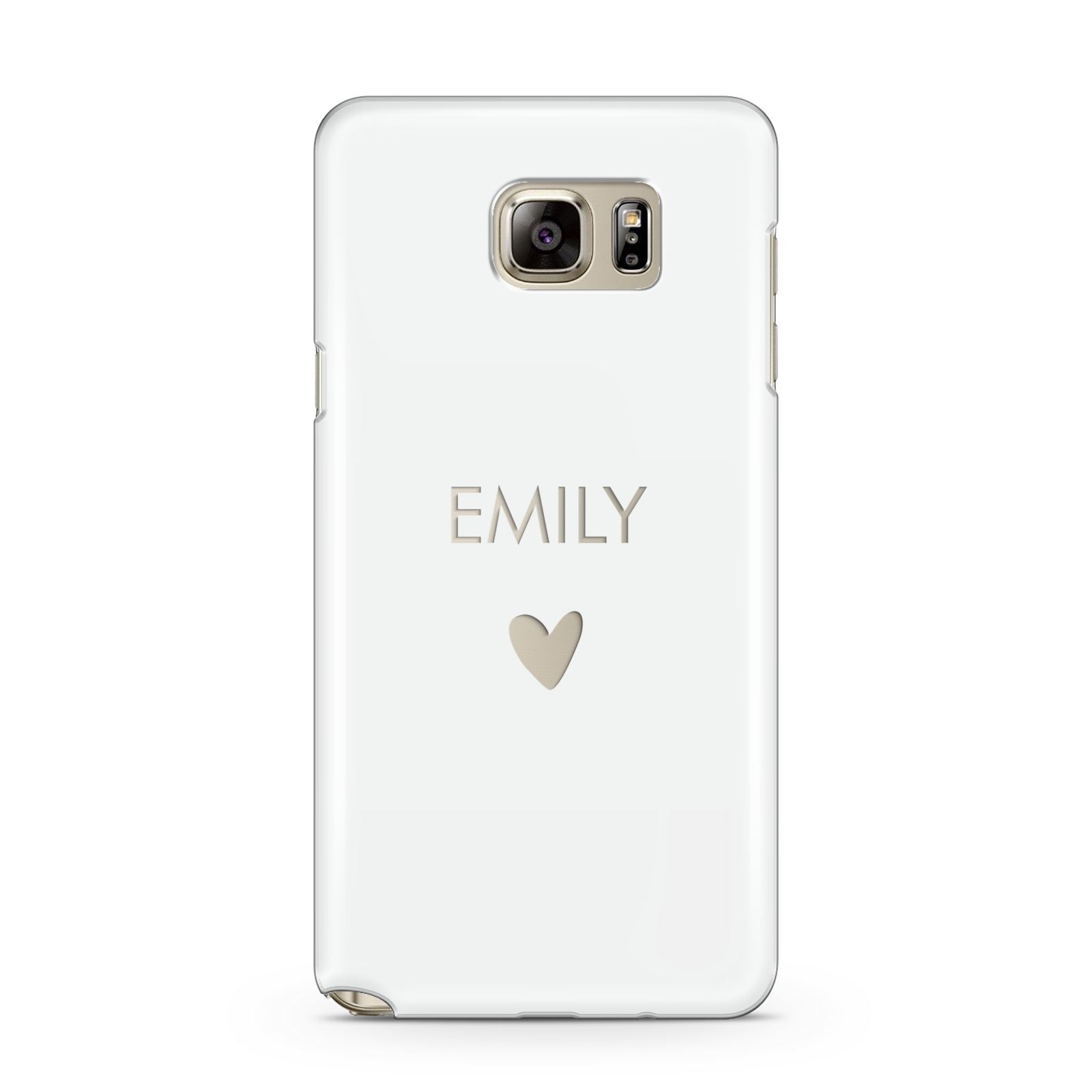 Personalised Cutout Name Heart Clear White Samsung Galaxy Note 5 Case
