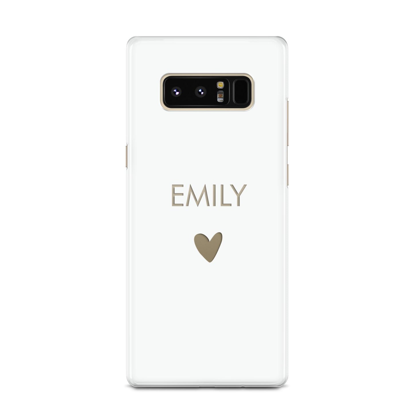 Personalised Cutout Name Heart Clear White Samsung Galaxy Note 8 Case