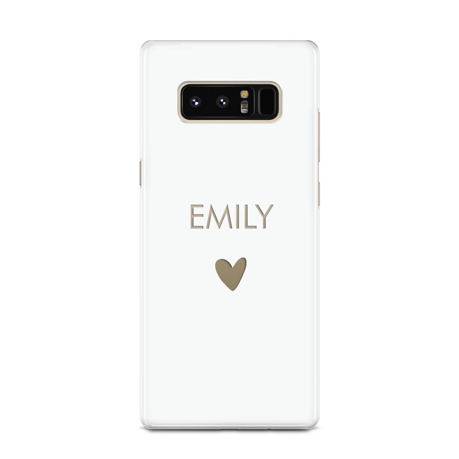 Personalised Cutout Name Heart Clear White Samsung Galaxy Note 8 Case