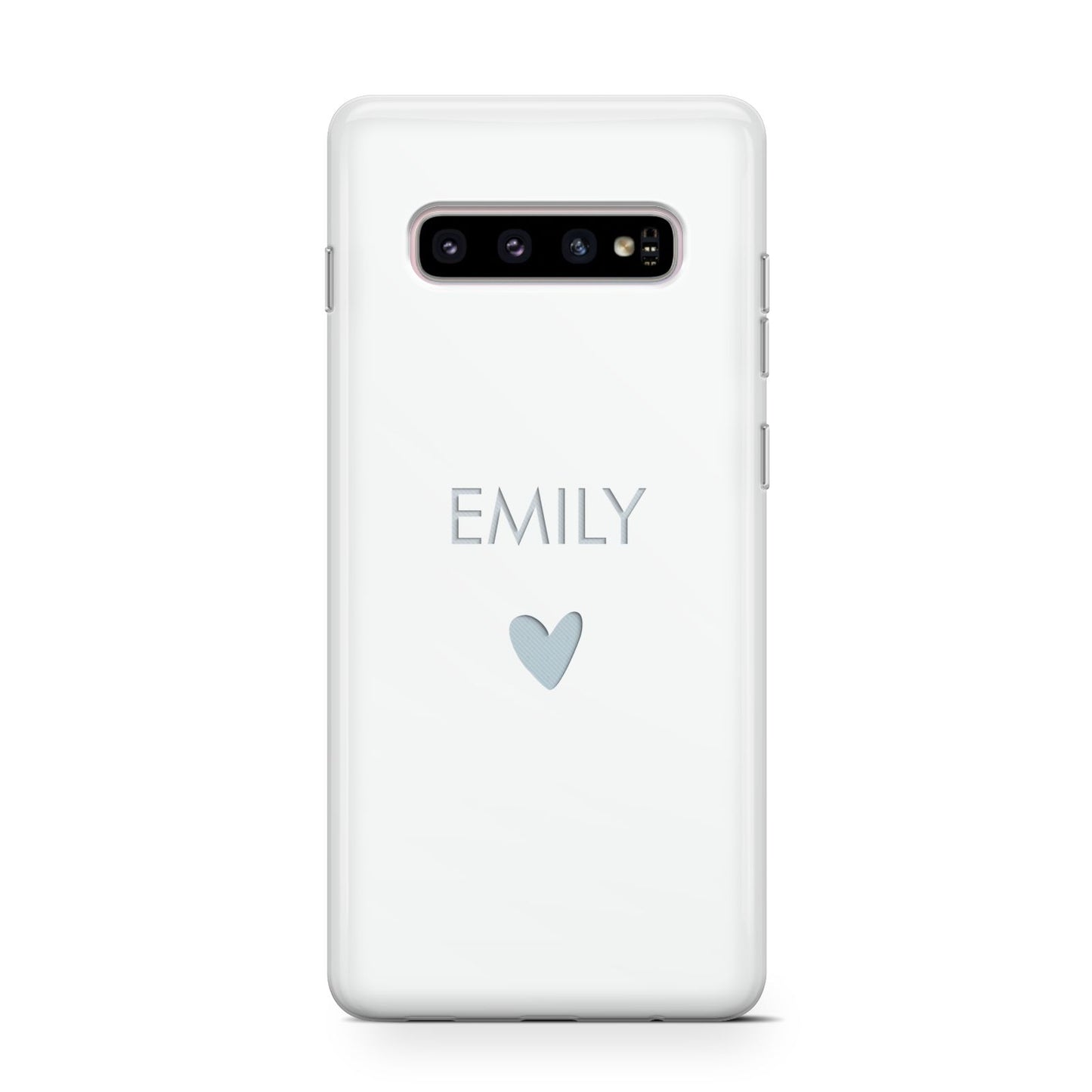 Personalised Cutout Name Heart Clear White Samsung Galaxy S10 Case