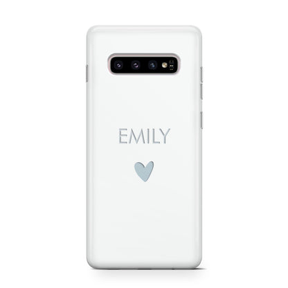 Personalised Cutout Name Heart Clear White Samsung Galaxy S10 Case