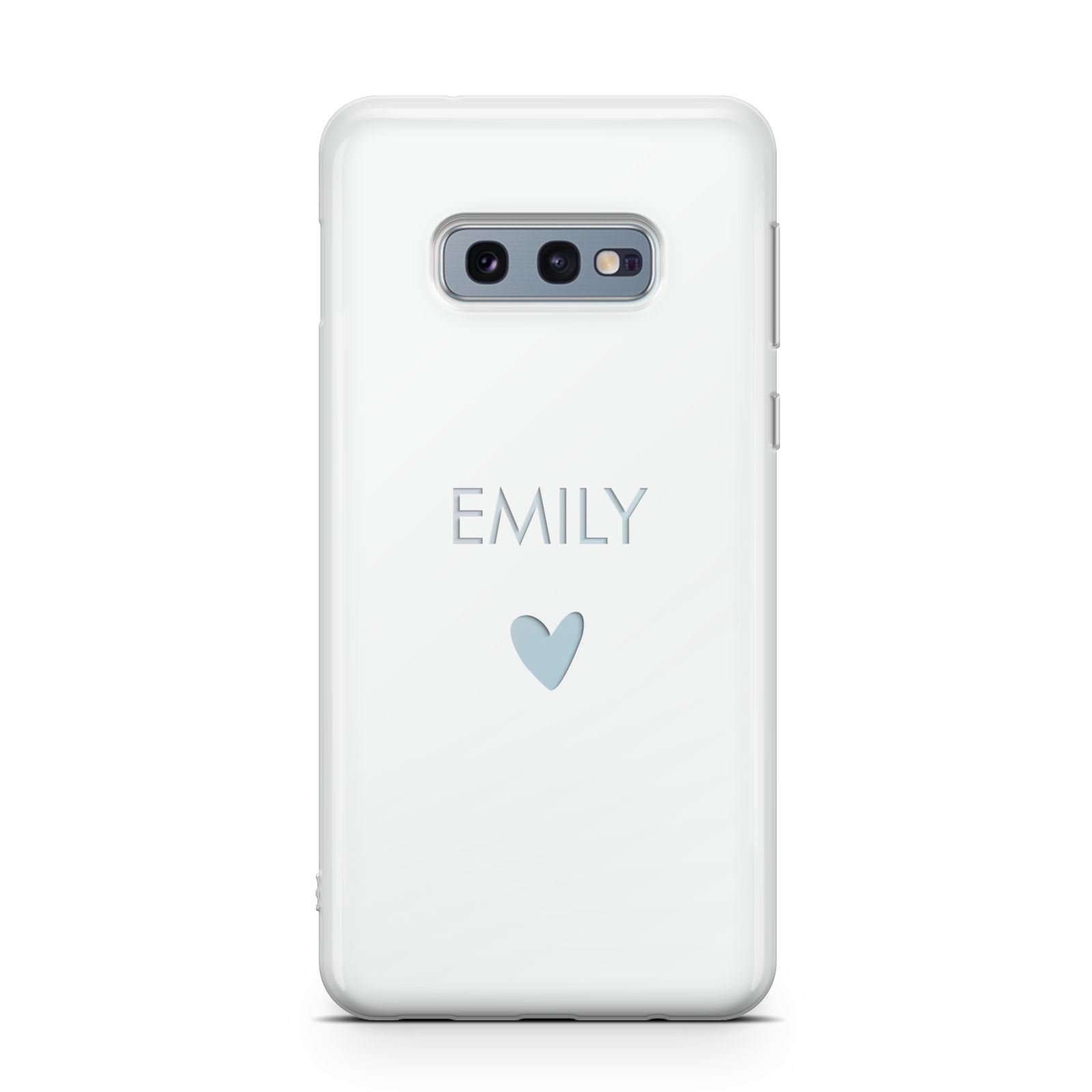 Personalised Cutout Name Heart Clear White Samsung Galaxy S10E Case