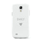 Personalised Cutout Name Heart Clear White Samsung Galaxy S4 Mini Case