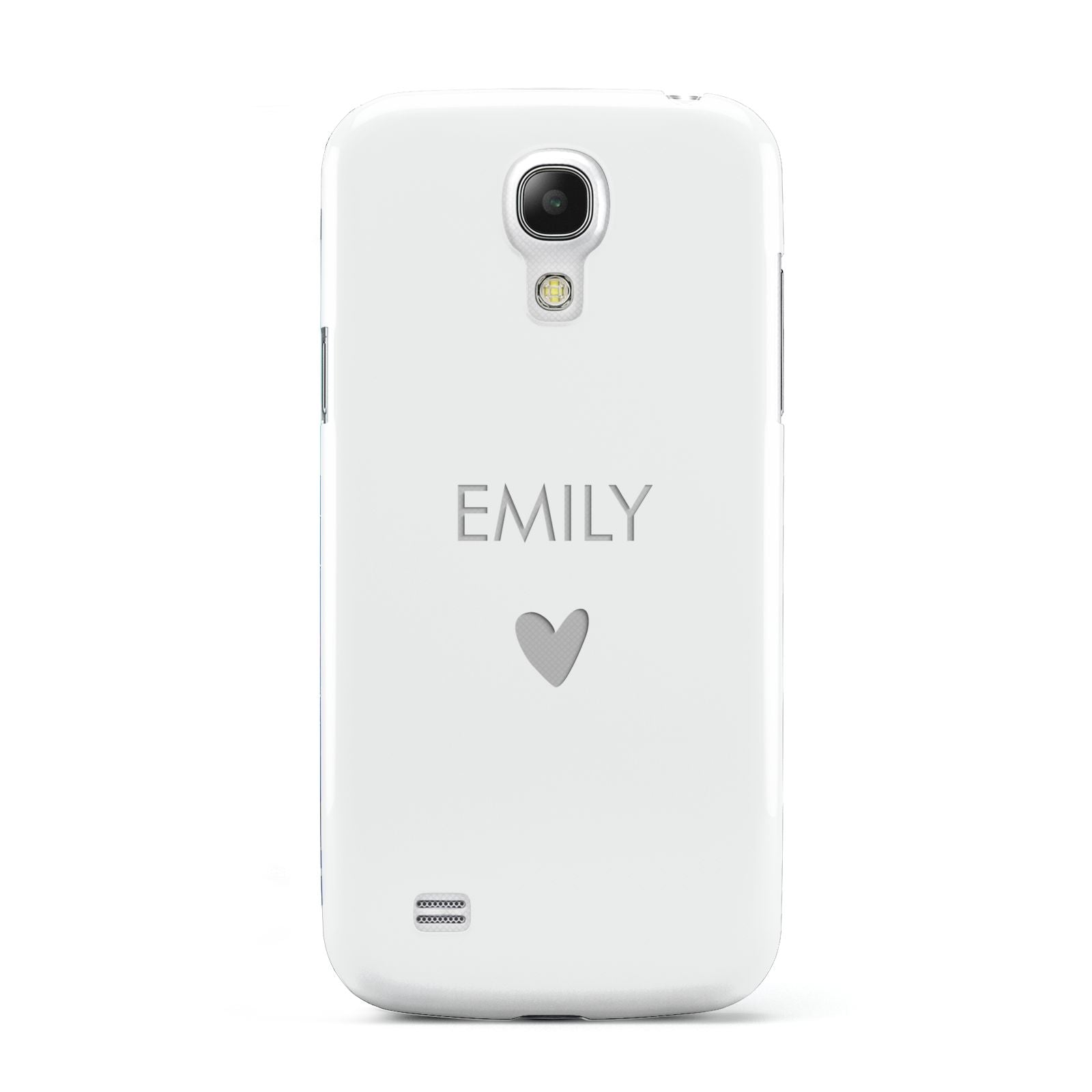 Personalised Cutout Name Heart Clear White Samsung Galaxy S4 Mini Case