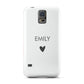 Personalised Cutout Name Heart Clear White Samsung Galaxy S5 Case