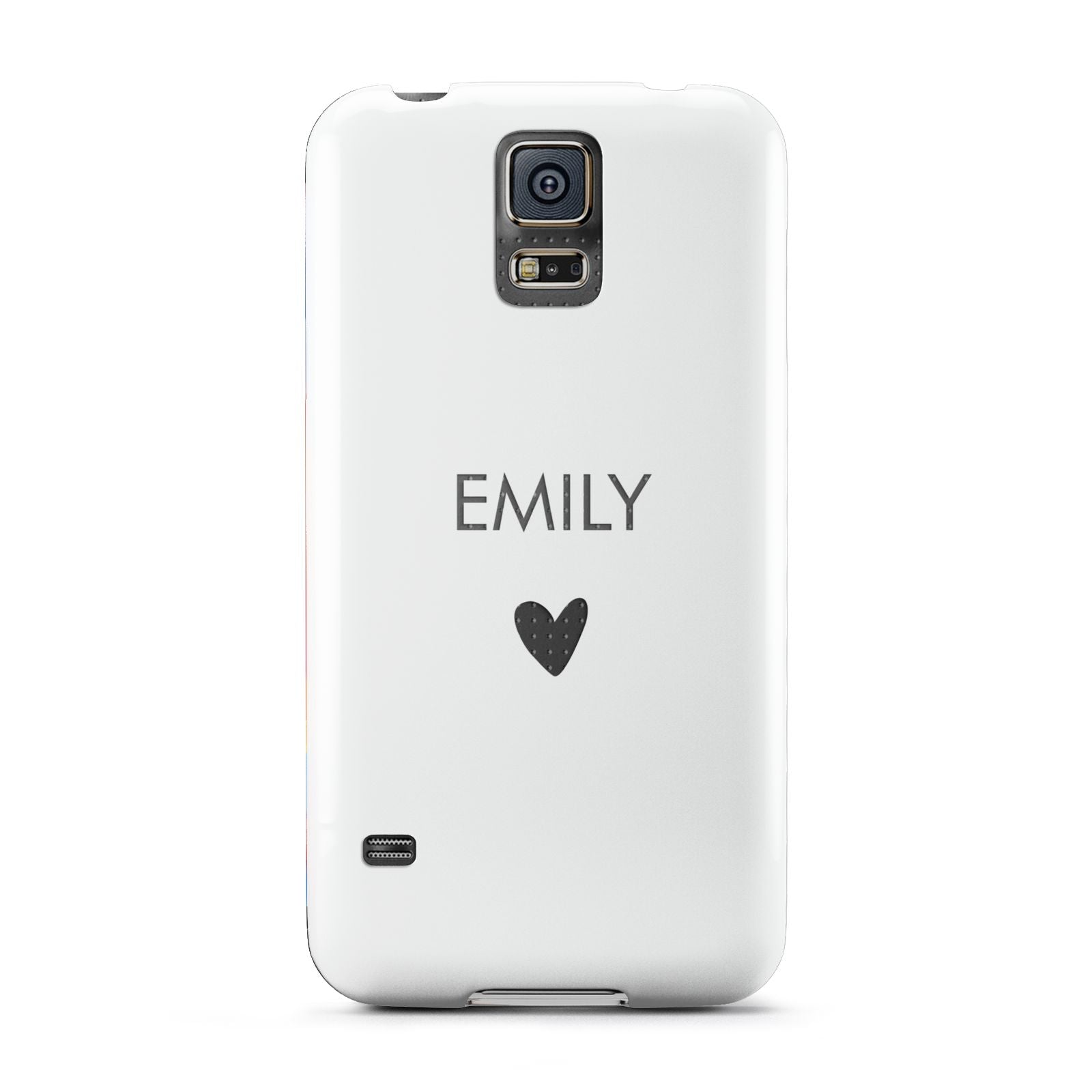 Personalised Cutout Name Heart Clear White Samsung Galaxy S5 Case