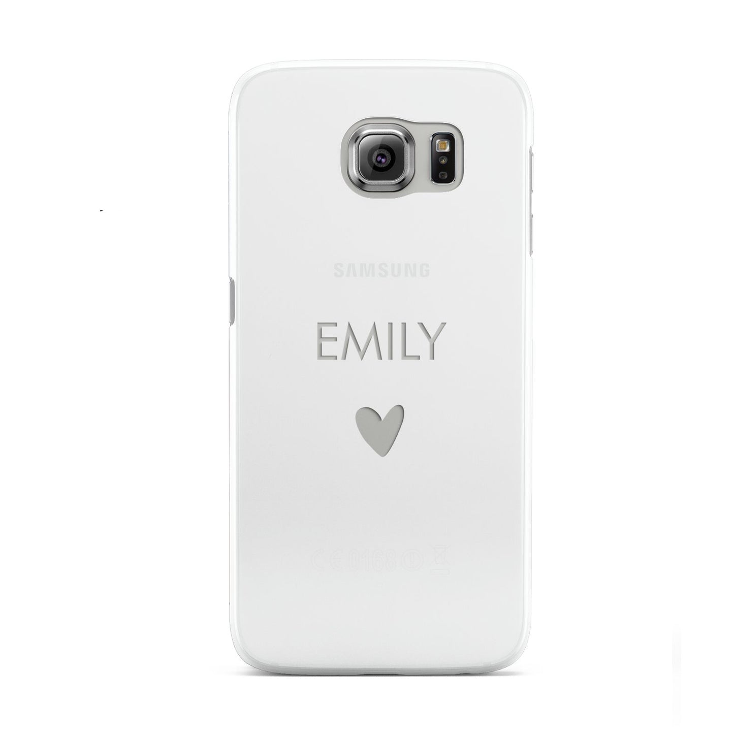 Personalised Cutout Name Heart Clear White Samsung Galaxy S6 Case