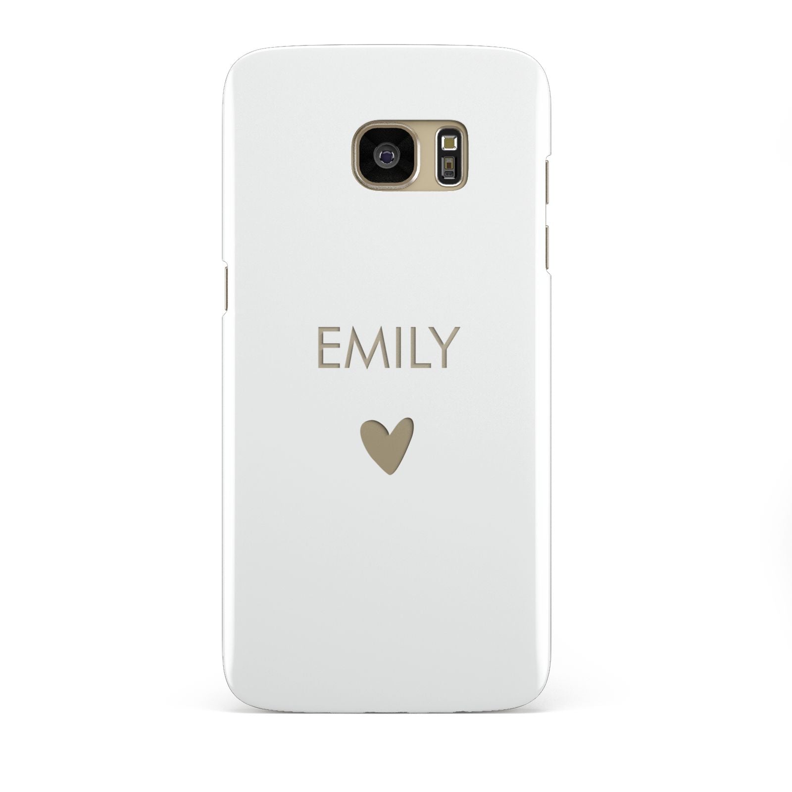 Personalised Cutout Name Heart Clear White Samsung Galaxy S7 Edge Case