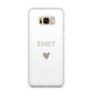 Personalised Cutout Name Heart Clear White Samsung Galaxy S8 Plus Case