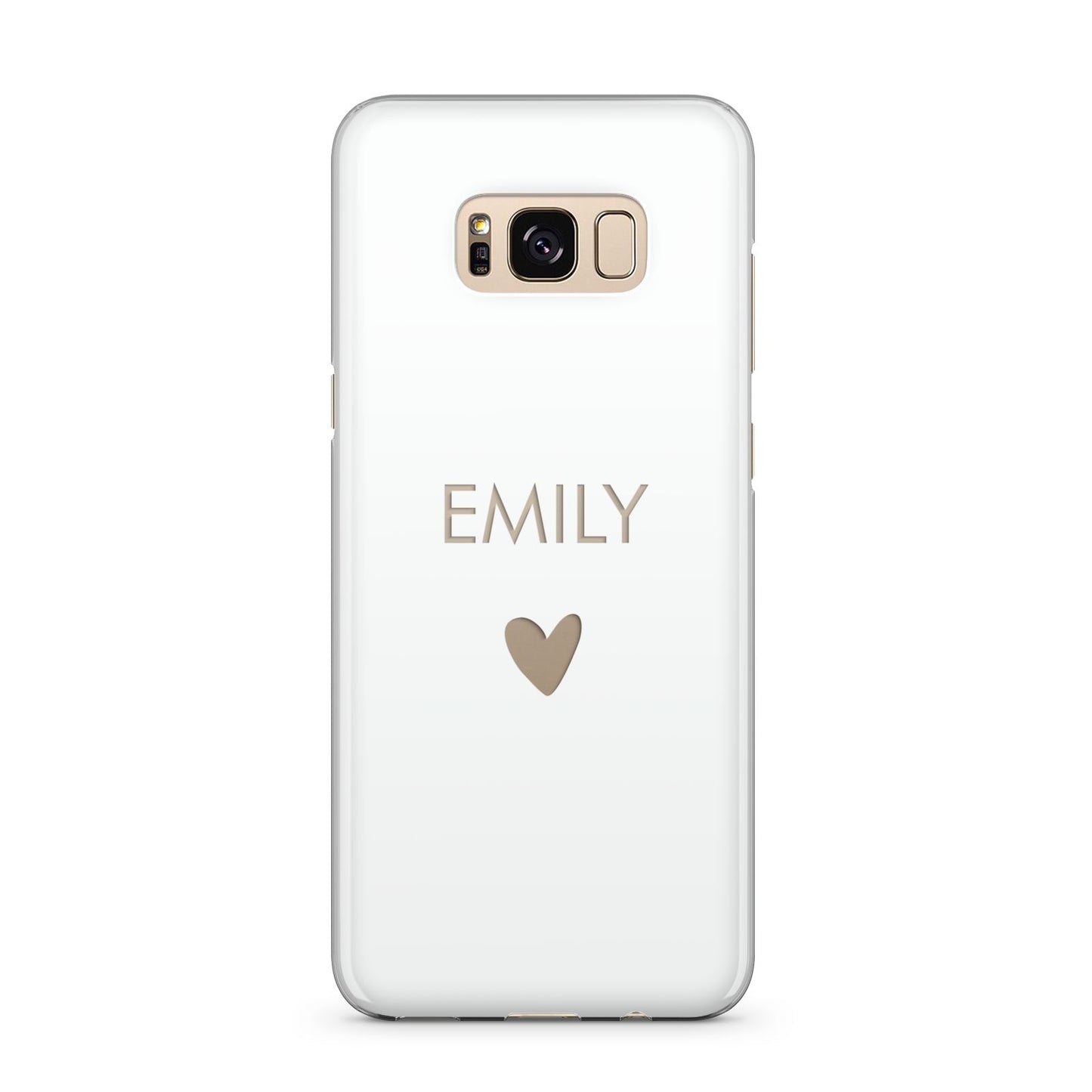 Personalised Cutout Name Heart Clear White Samsung Galaxy S8 Plus Case