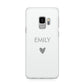 Personalised Cutout Name Heart Clear White Samsung Galaxy S9 Case