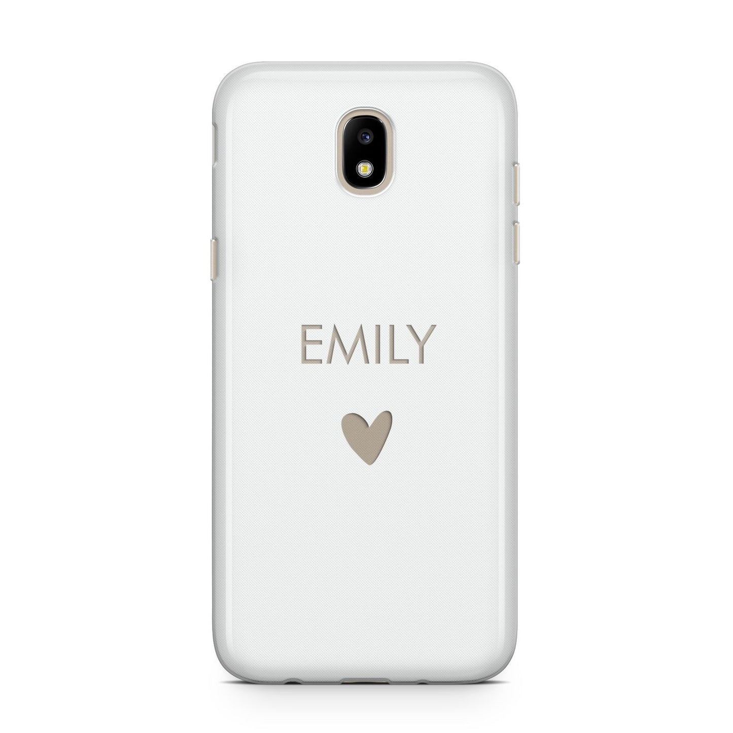 Personalised Cutout Name Heart Clear White Samsung J5 2017 Case