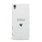 Personalised Cutout Name Heart Clear White Sony Xperia Case