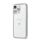 Personalised Cutout Name Heart Clear White iPhone 14 Pro Max Glitter Tough Case Silver Angled Image