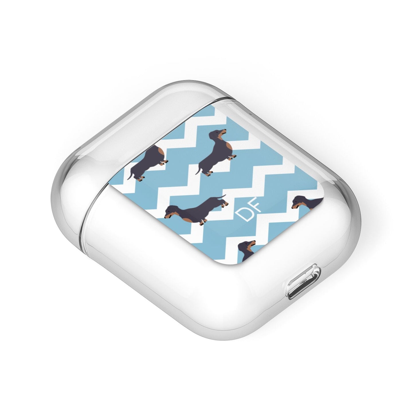 Personalised Dachshund AirPods Case Laid Flat
