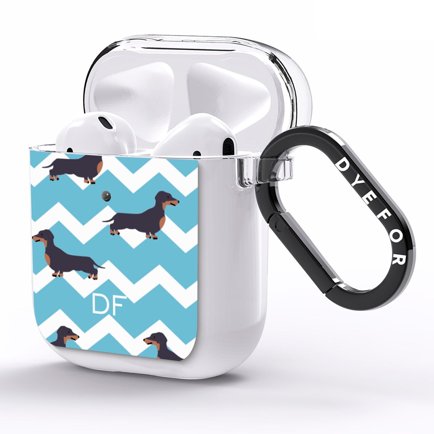 Personalised Dachshund AirPods Clear Case Side Image
