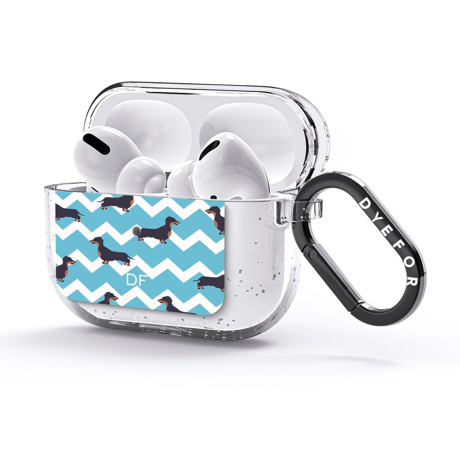 Personalised Dachshund AirPods Glitter Case 3rd Gen Side Image
