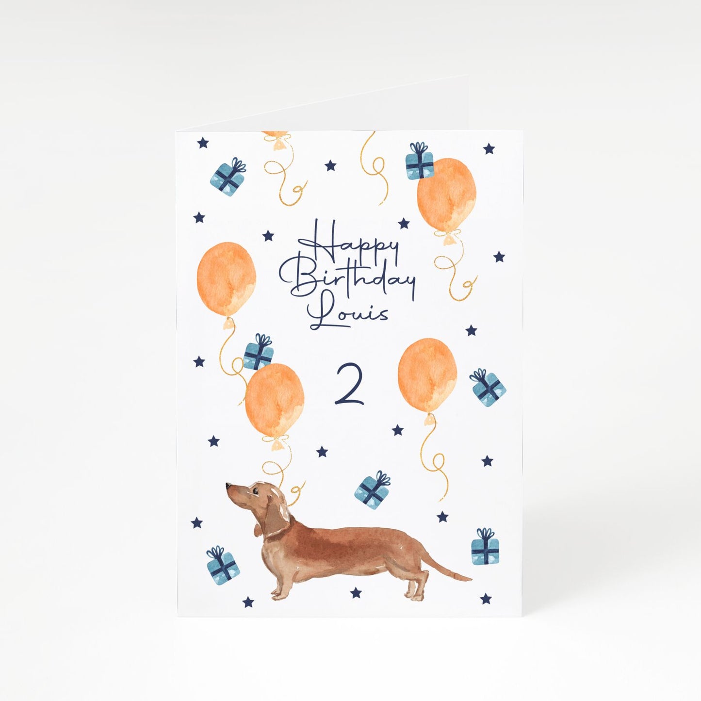 Personalised Dachshund Birthday A5 Greetings Card