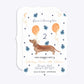 Personalised Dachshund Birthday Bracket Invitation Matte Paper Front and Back Image