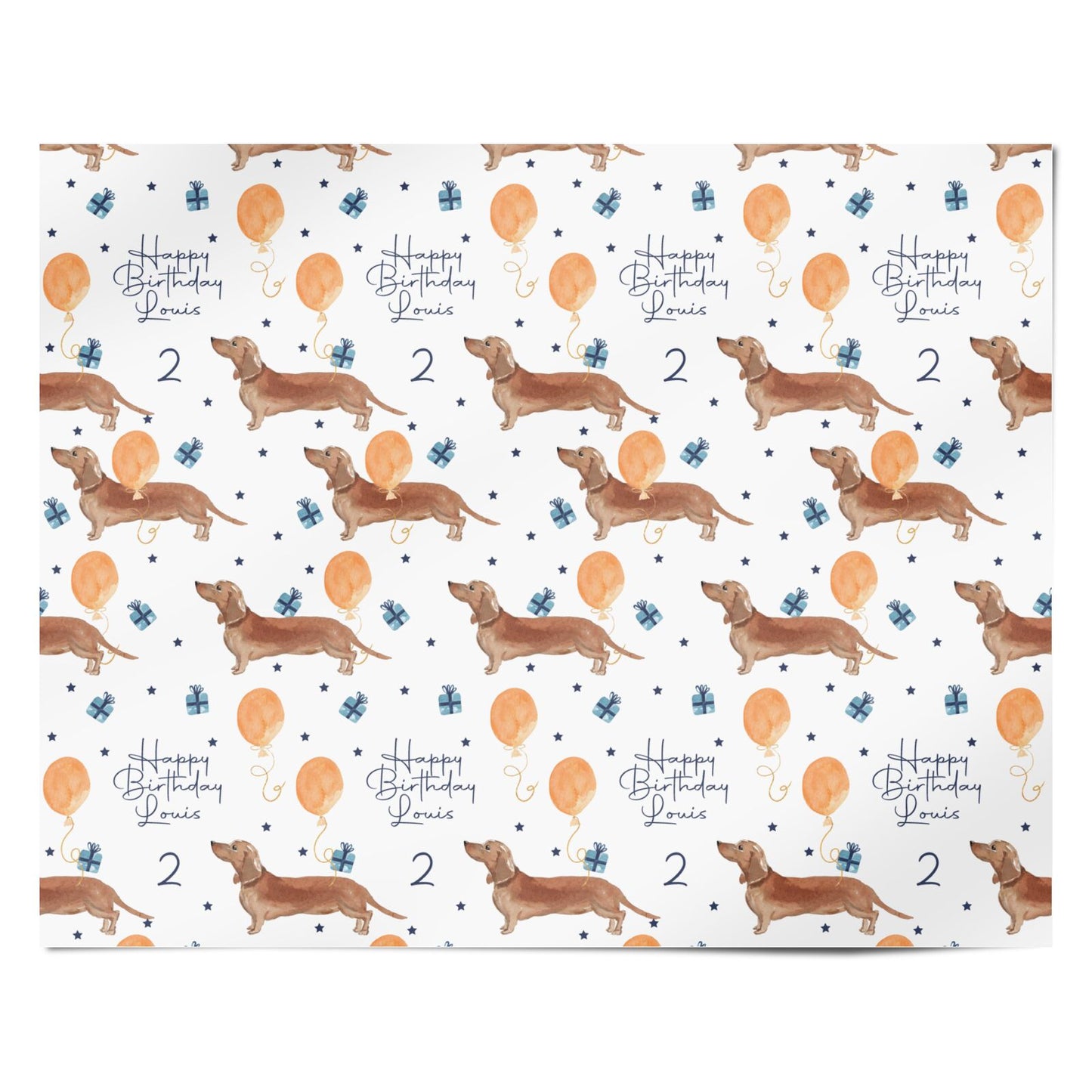 Personalised Dachshund Birthday Personalised Wrapping Paper Alternative