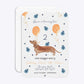 Personalised Dachshund Birthday Rounded Invitation Matte Paper Front and Back Image