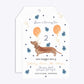 Personalised Dachshund Birthday Tag Invitation Matte Paper Front and Back Image