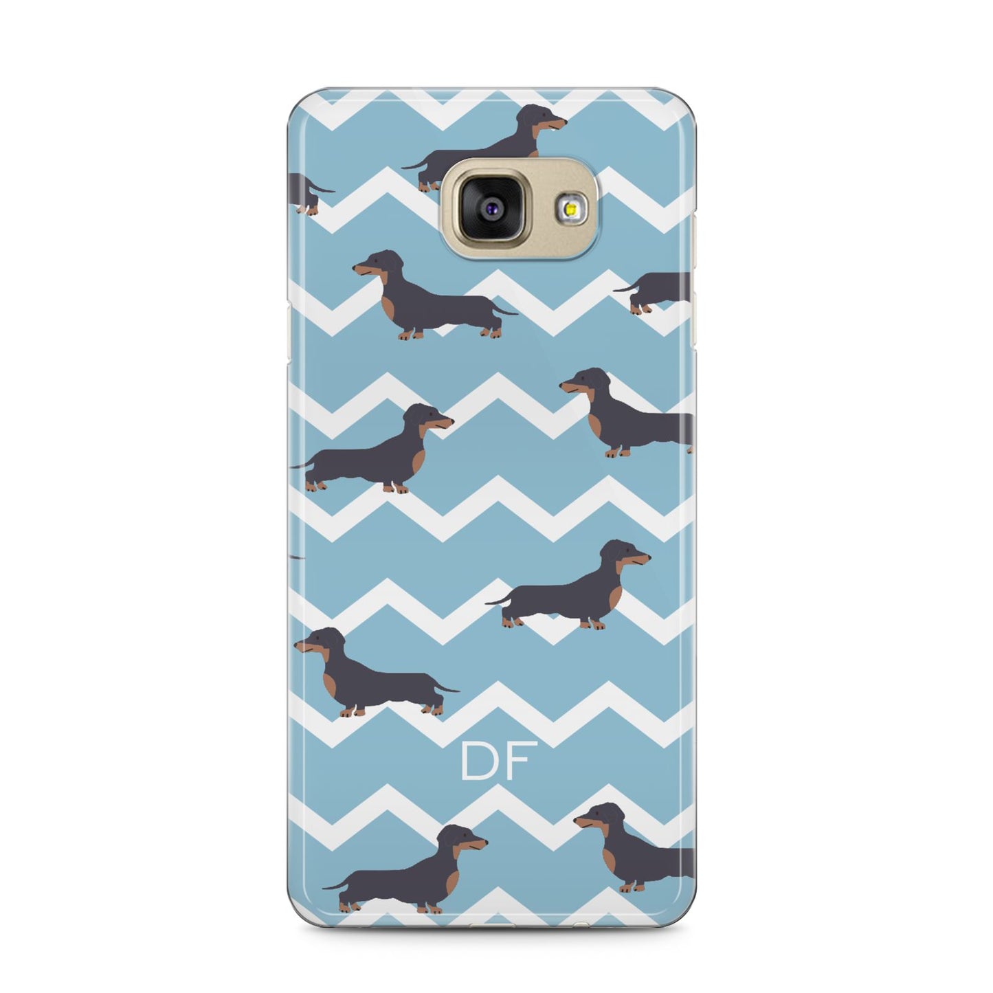 Personalised Dachshund Samsung Galaxy A5 2016 Case on gold phone