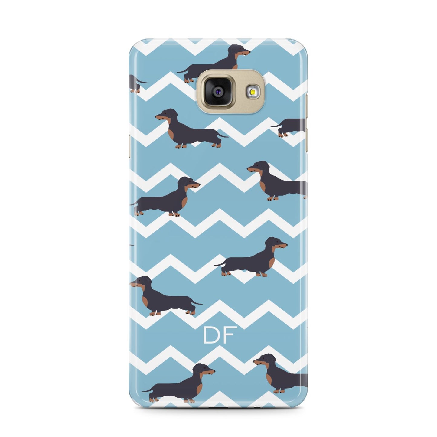 Personalised Dachshund Samsung Galaxy A7 2016 Case on gold phone