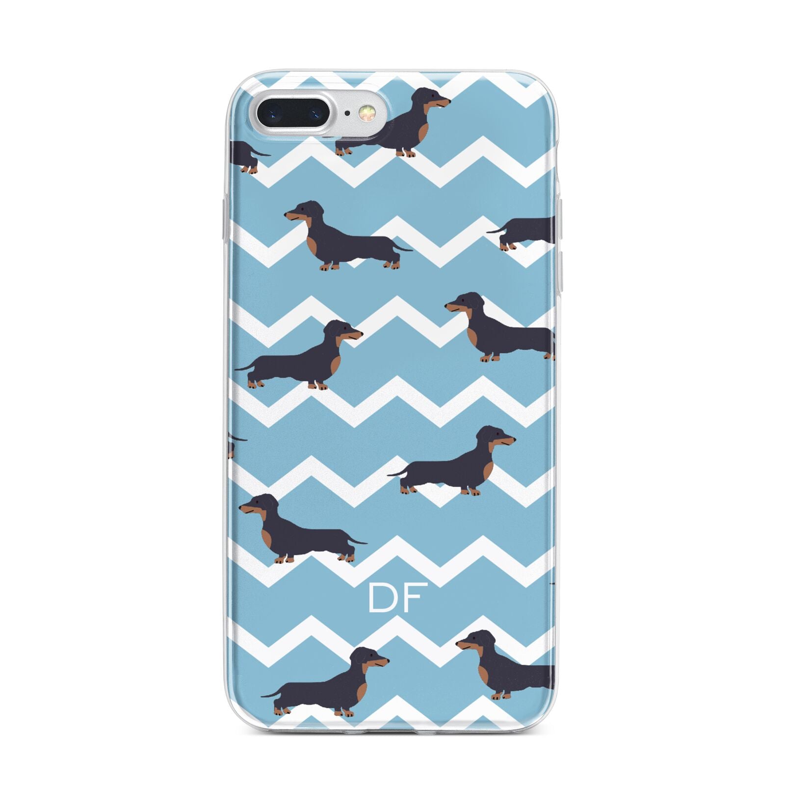 Personalised Dachshund iPhone 7 Plus Bumper Case on Silver iPhone