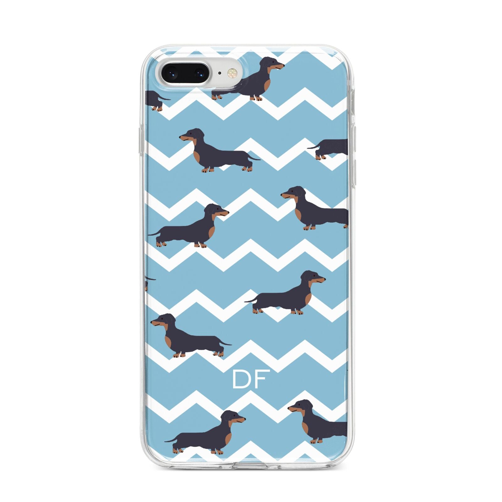Personalised Dachshund iPhone 8 Plus Bumper Case on Silver iPhone