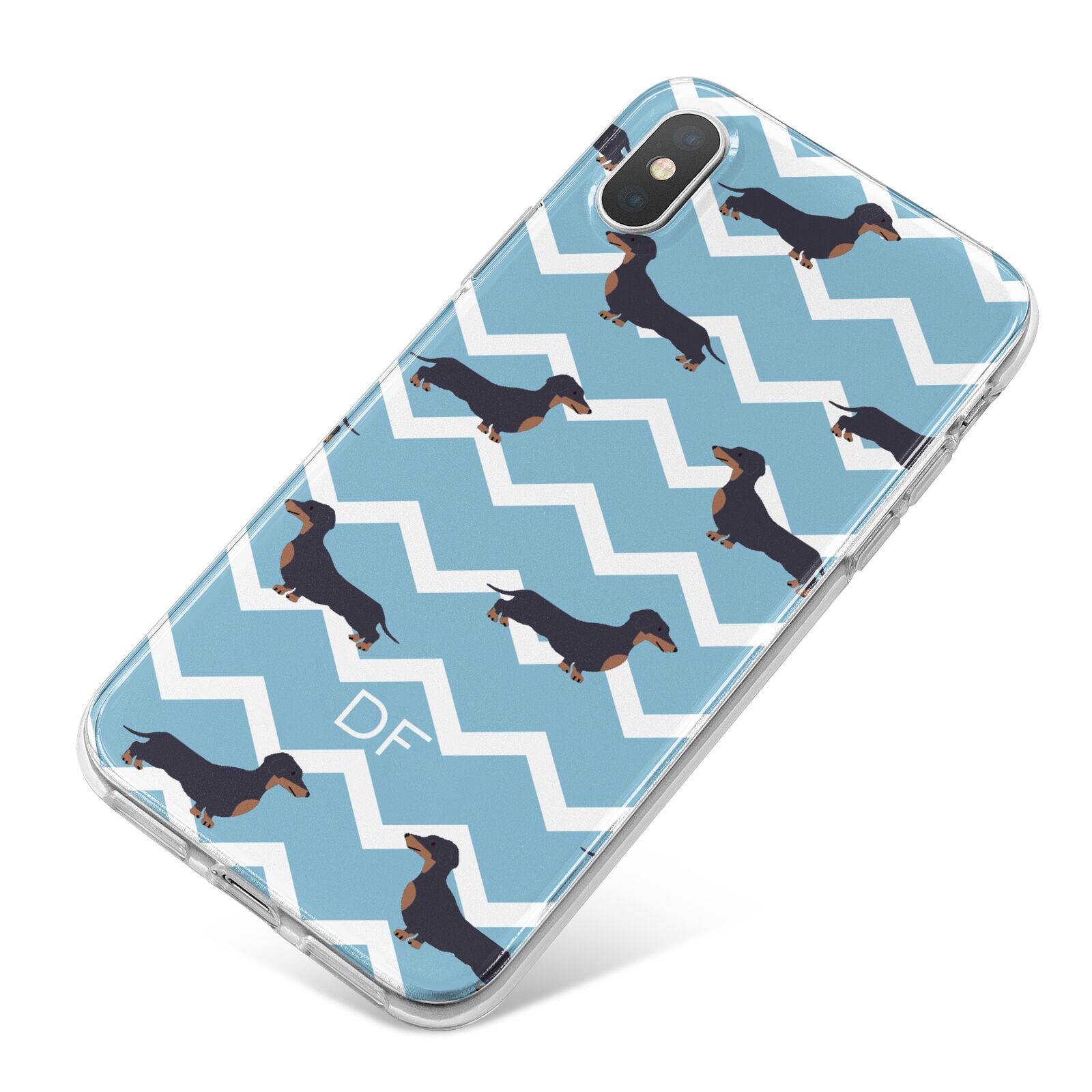 Personalised Dachshund iPhone X Bumper Case on Silver iPhone