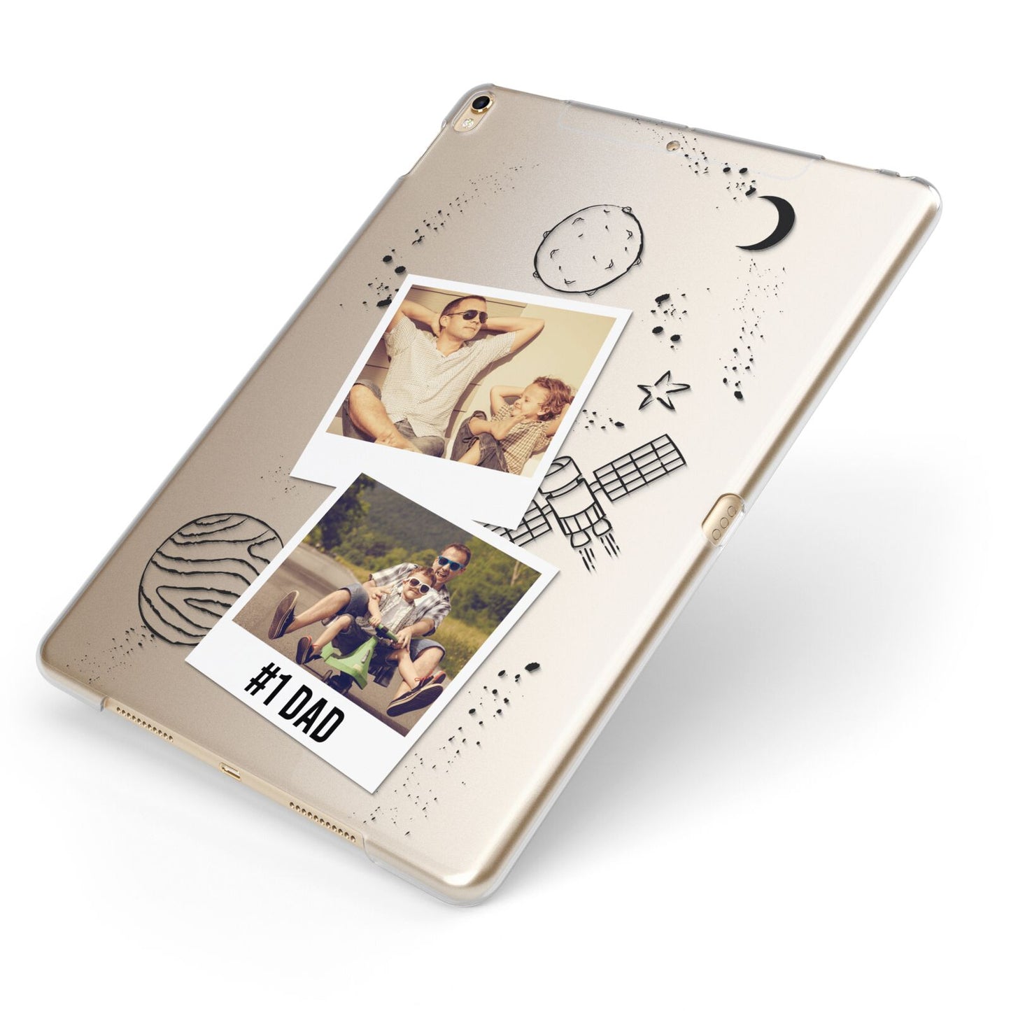 Personalised Dad Photos Apple iPad Case on Gold iPad Side View