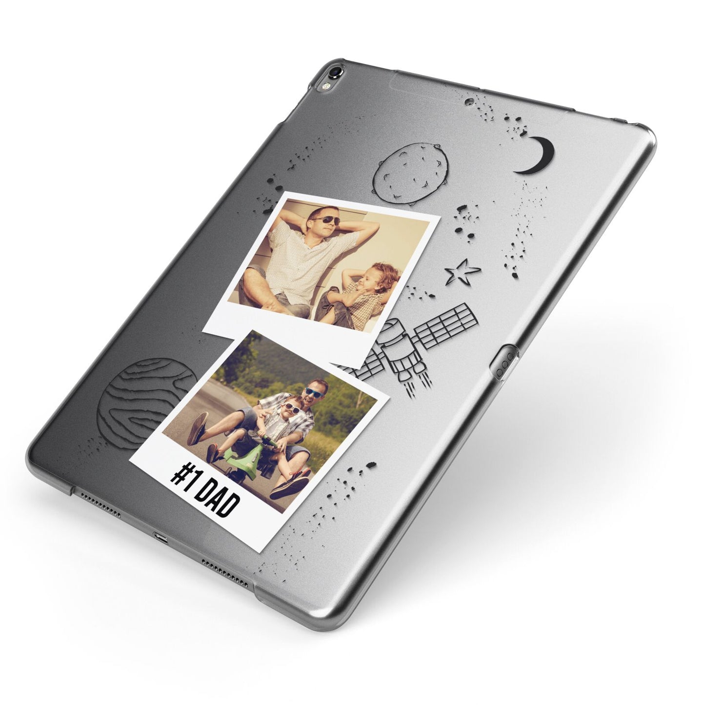 Personalised Dad Photos Apple iPad Case on Grey iPad Side View
