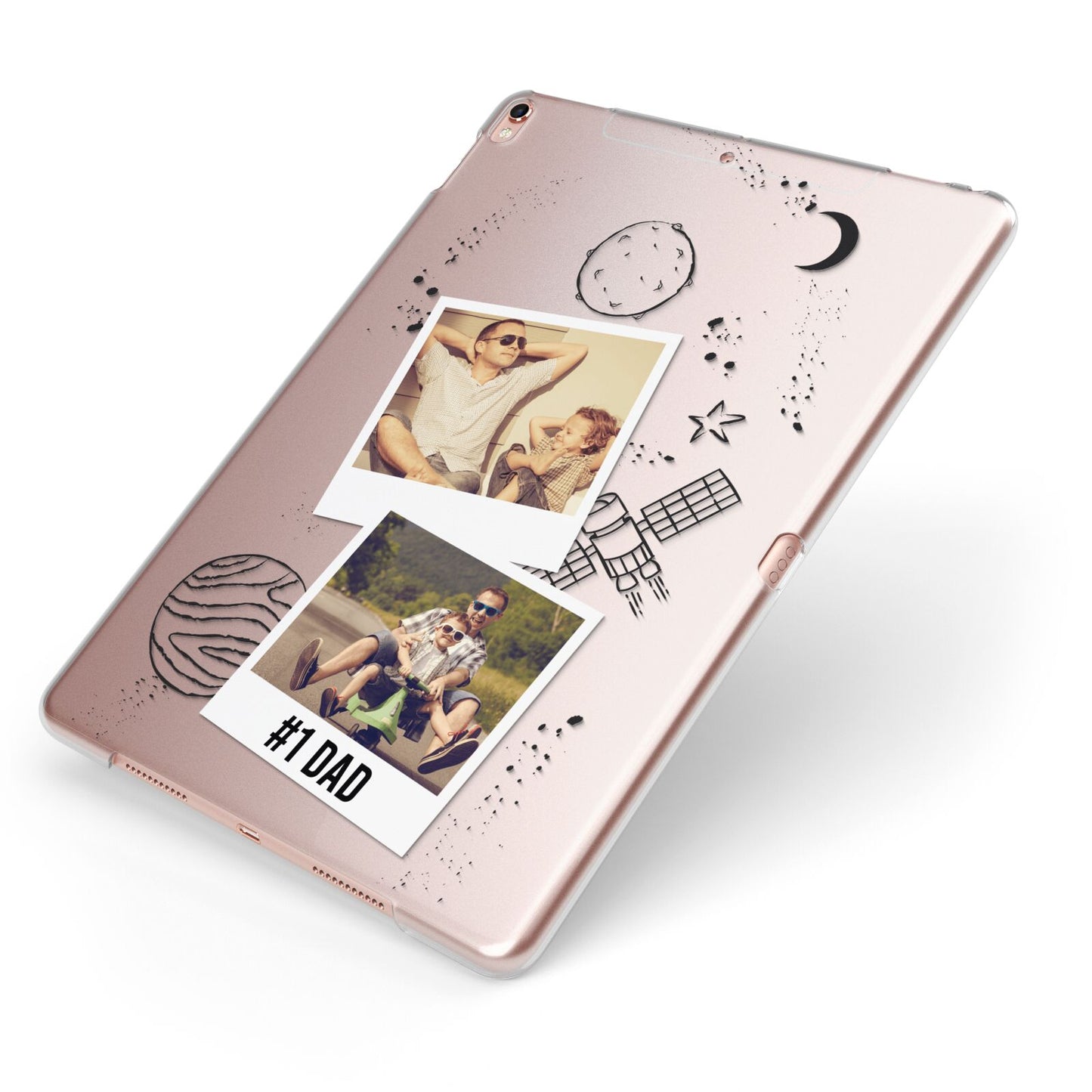 Personalised Dad Photos Apple iPad Case on Rose Gold iPad Side View