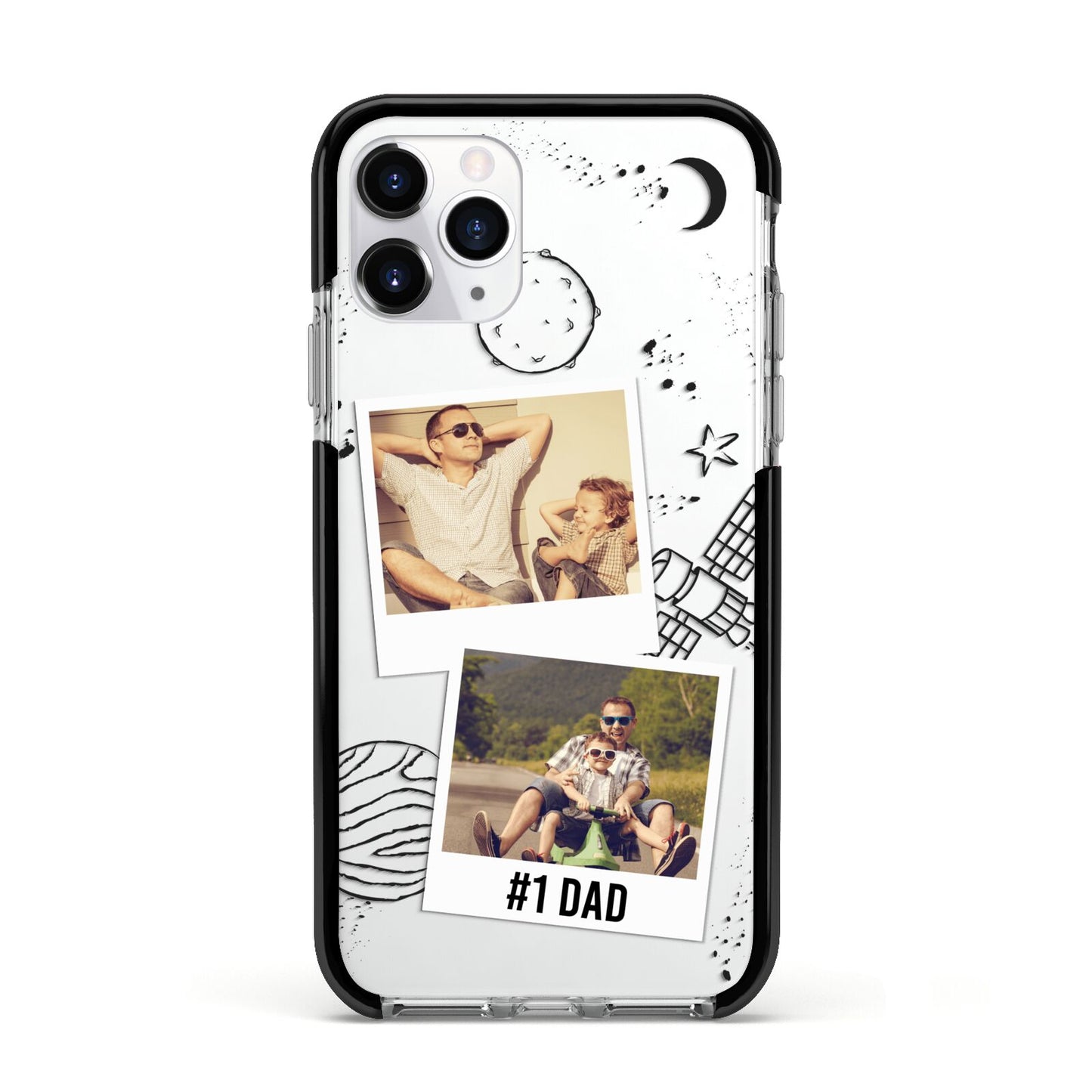 Personalised Dad Photos Apple iPhone 11 Pro in Silver with Black Impact Case