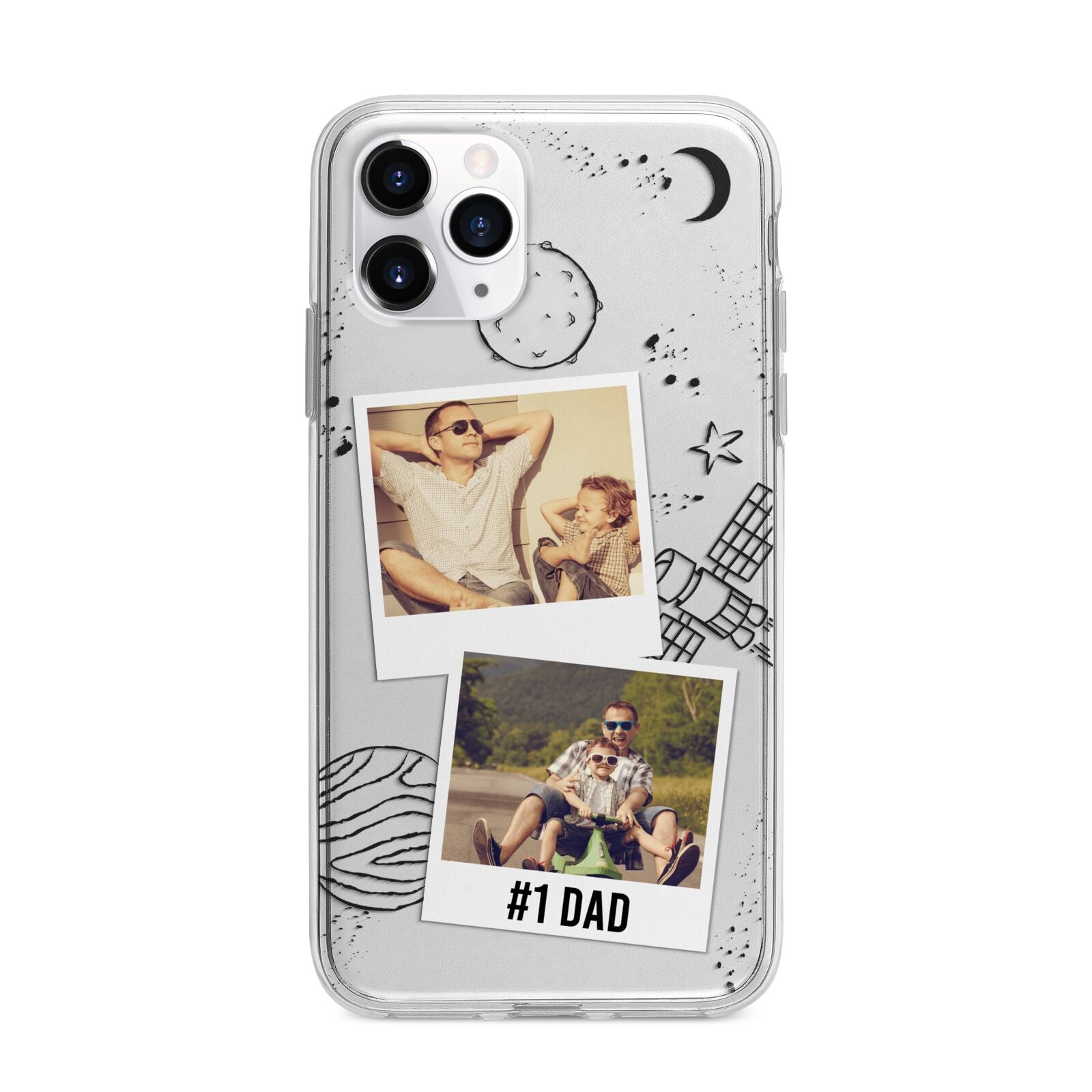Personalised Dad Photos Apple iPhone 11 Pro in Silver with Bumper Case