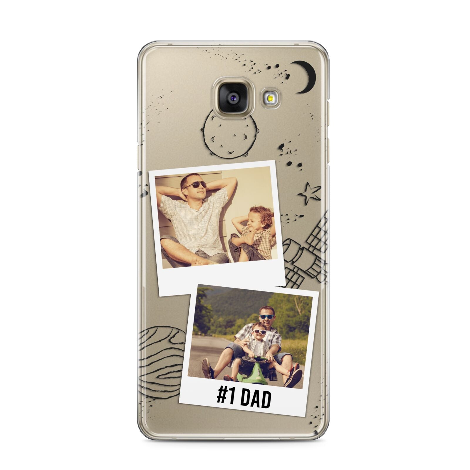 Personalised Dad Photos Samsung Galaxy A3 2016 Case on gold phone