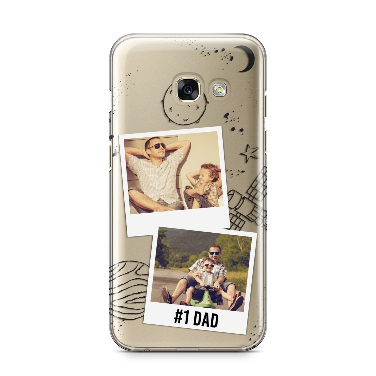 Personalised Dad Photos Samsung Galaxy A3 2017 Case on gold phone
