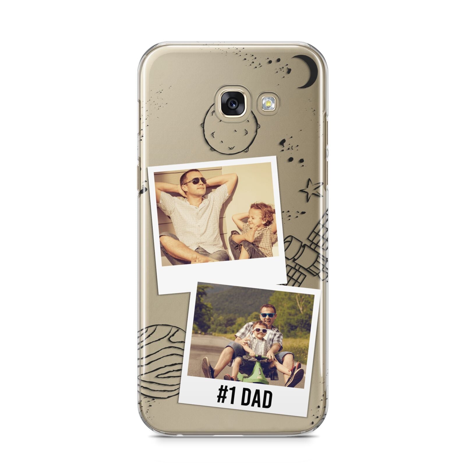 Personalised Dad Photos Samsung Galaxy A5 2017 Case on gold phone