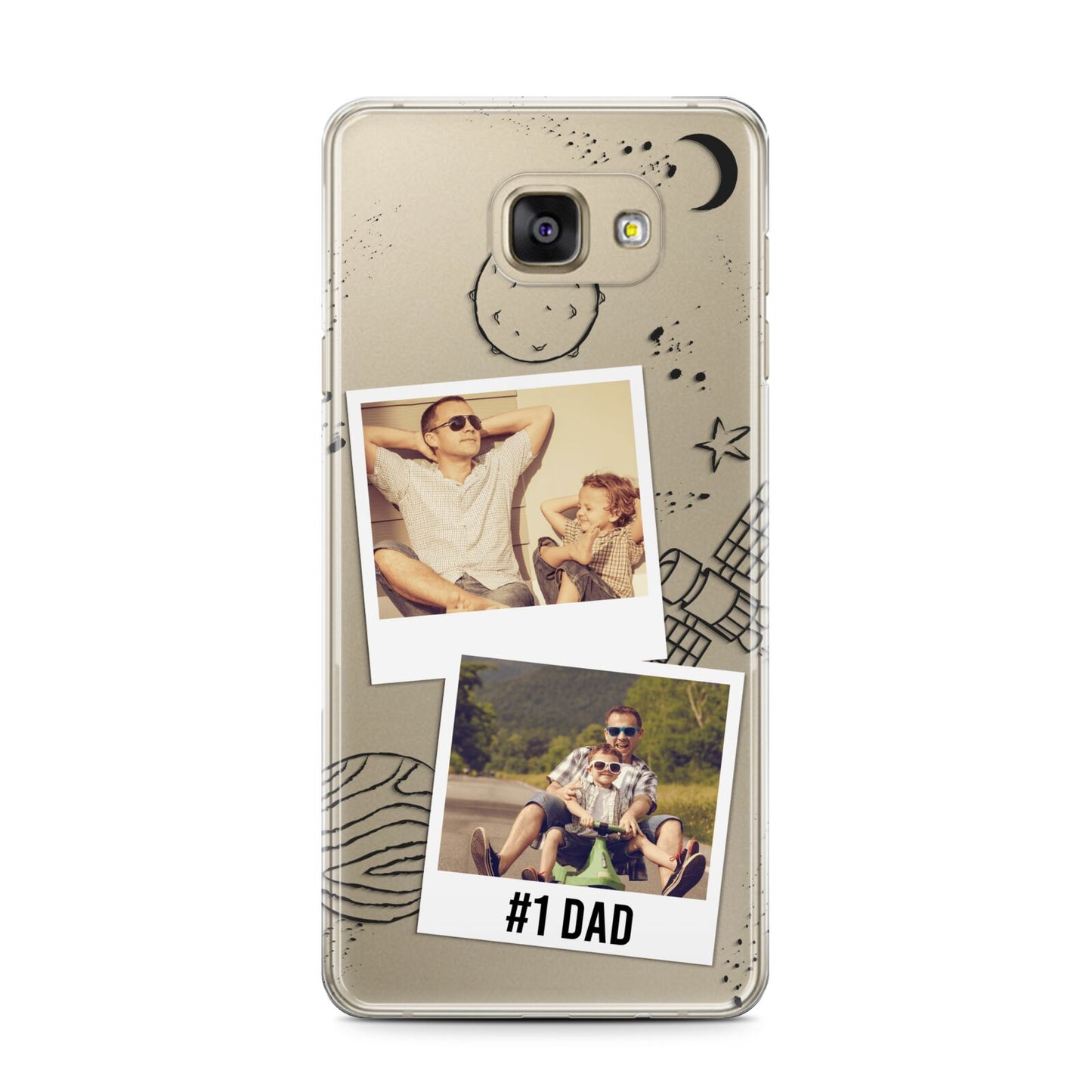 Personalised Dad Photos Samsung Galaxy A7 2016 Case on gold phone
