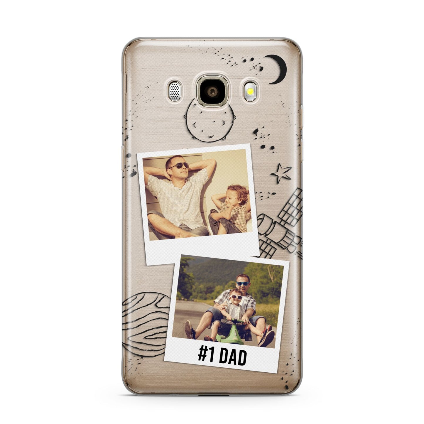 Personalised Dad Photos Samsung Galaxy J7 2016 Case on gold phone