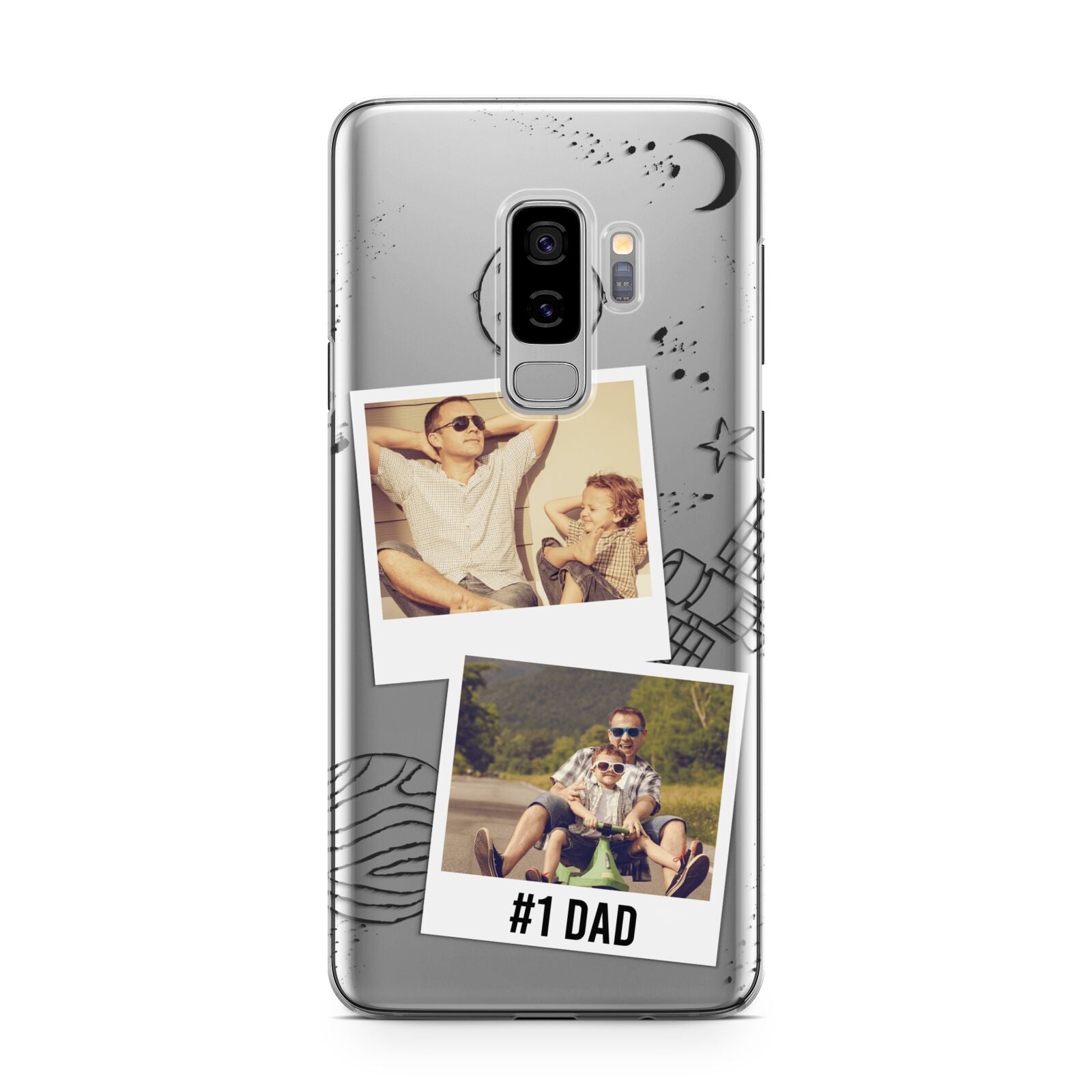 Personalised Dad Photos Samsung Galaxy S9 Plus Case on Silver phone