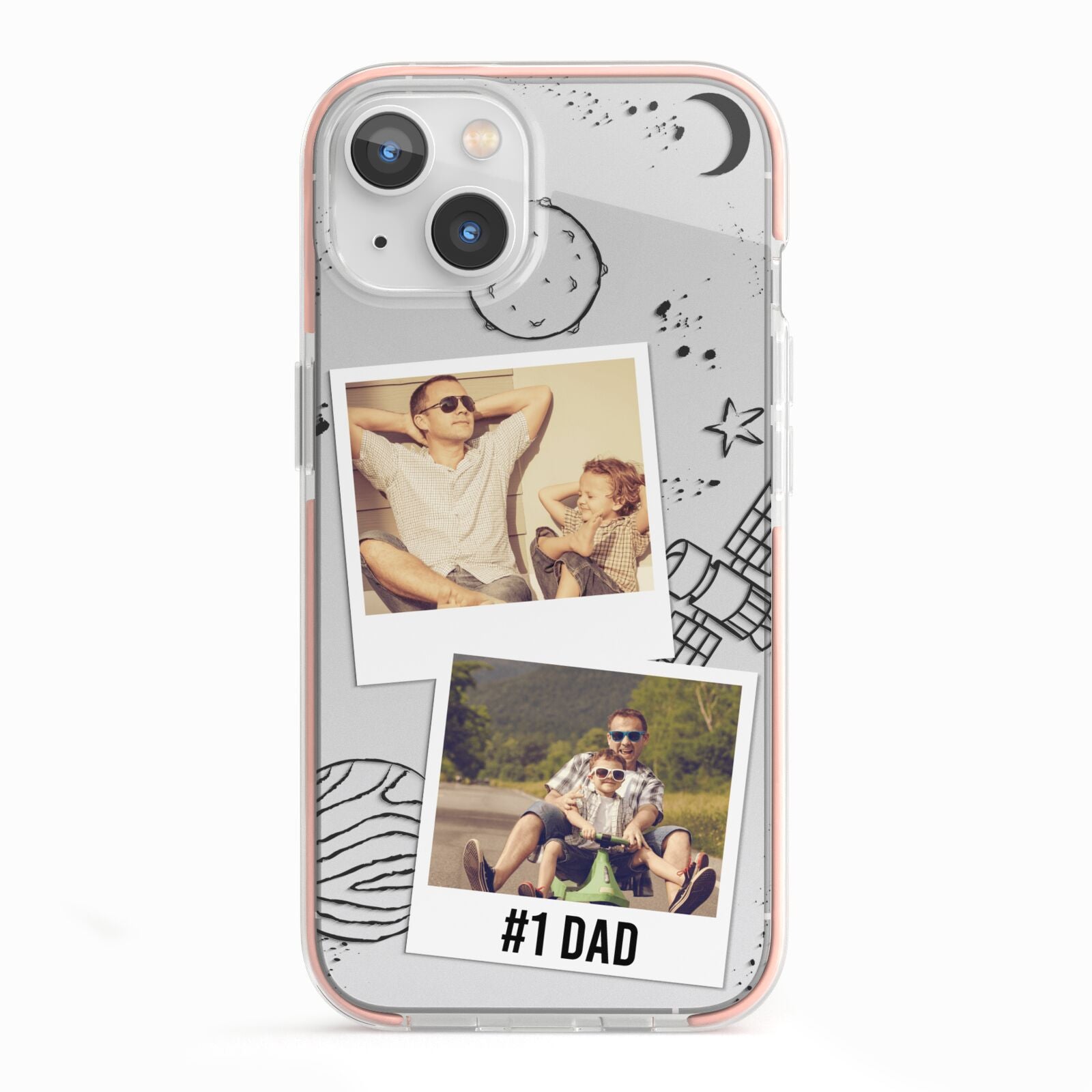 Personalised Dad Photos iPhone 13 TPU Impact Case with Pink Edges