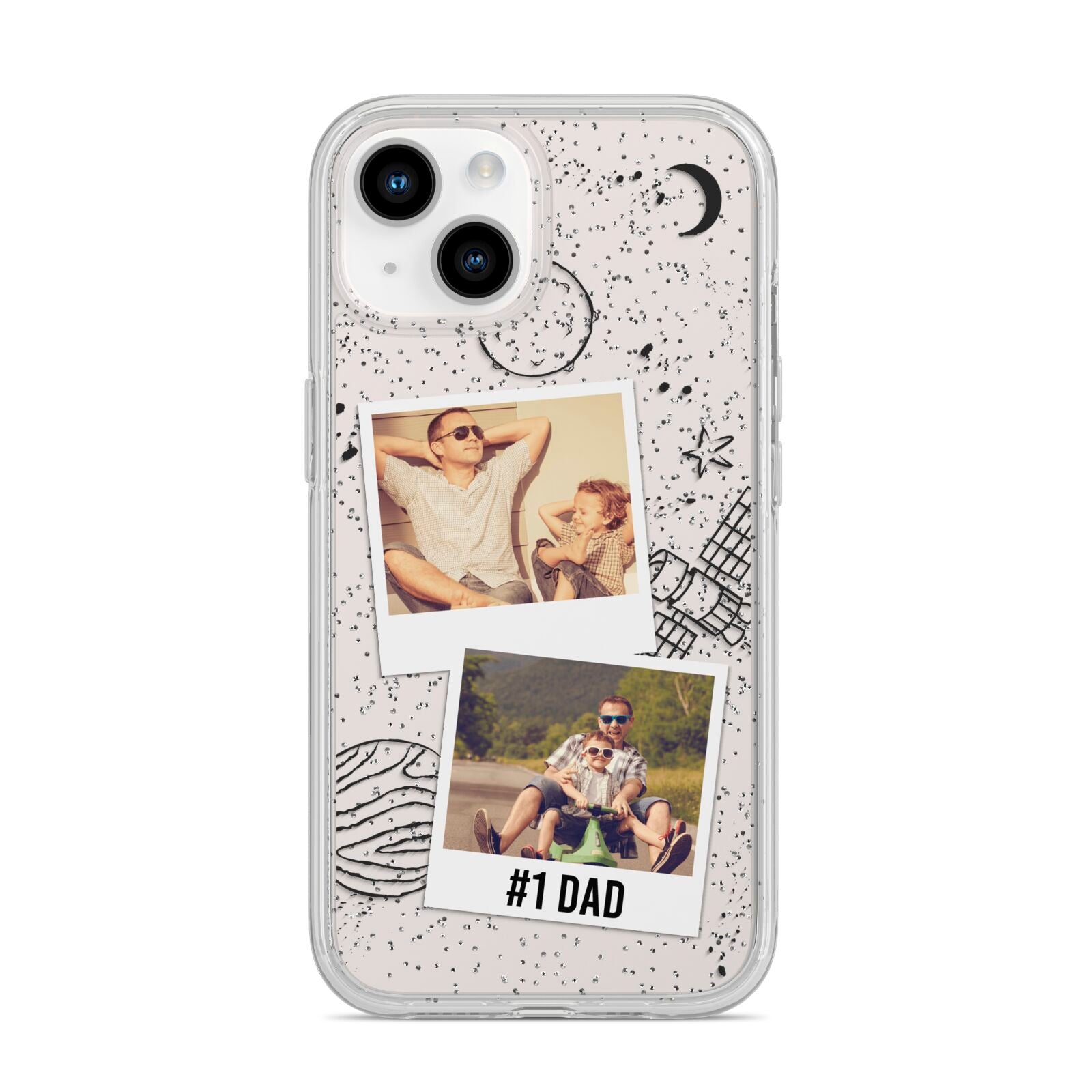 Personalised Dad Photos iPhone 14 Glitter Tough Case Starlight