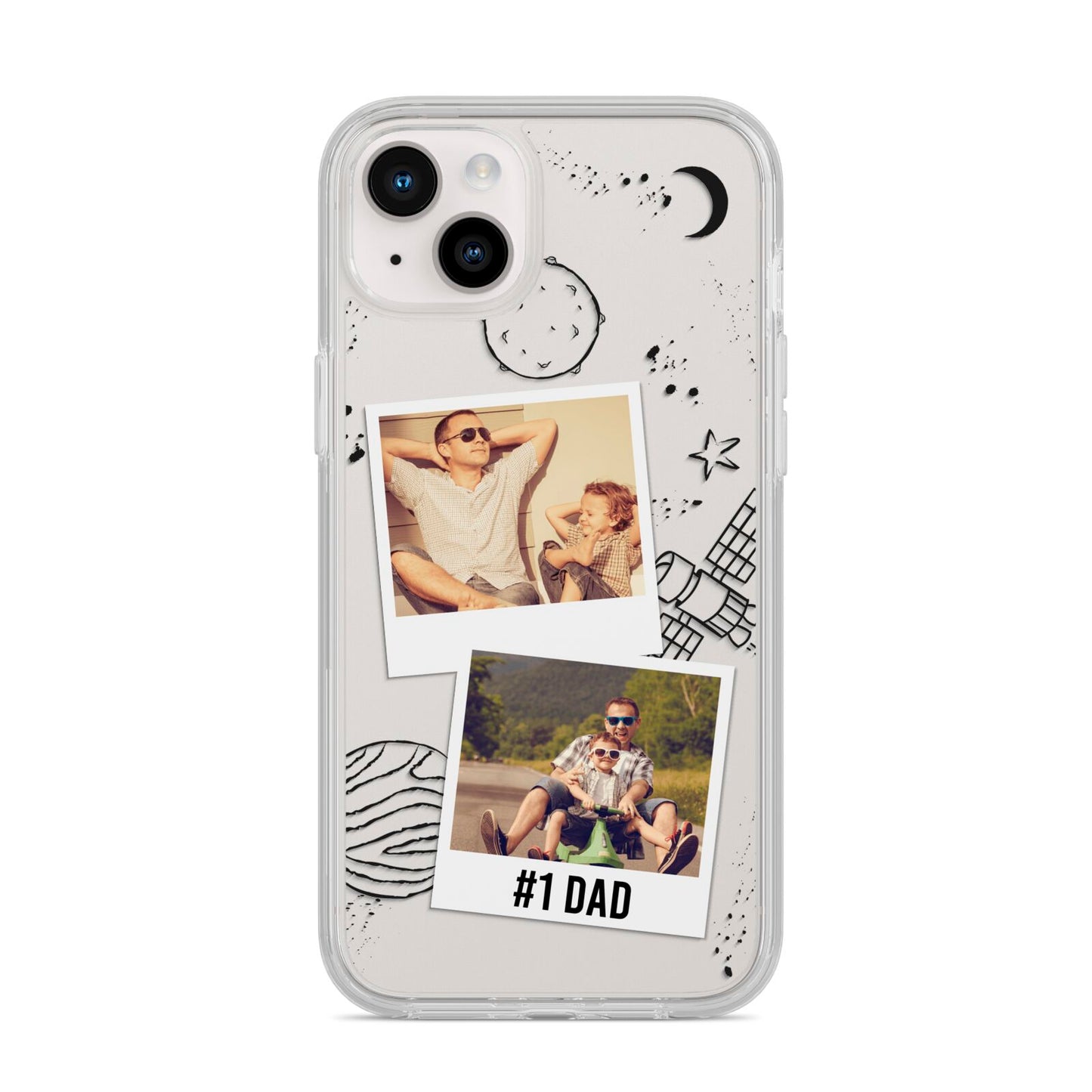 Personalised Dad Photos iPhone 14 Plus Clear Tough Case Starlight