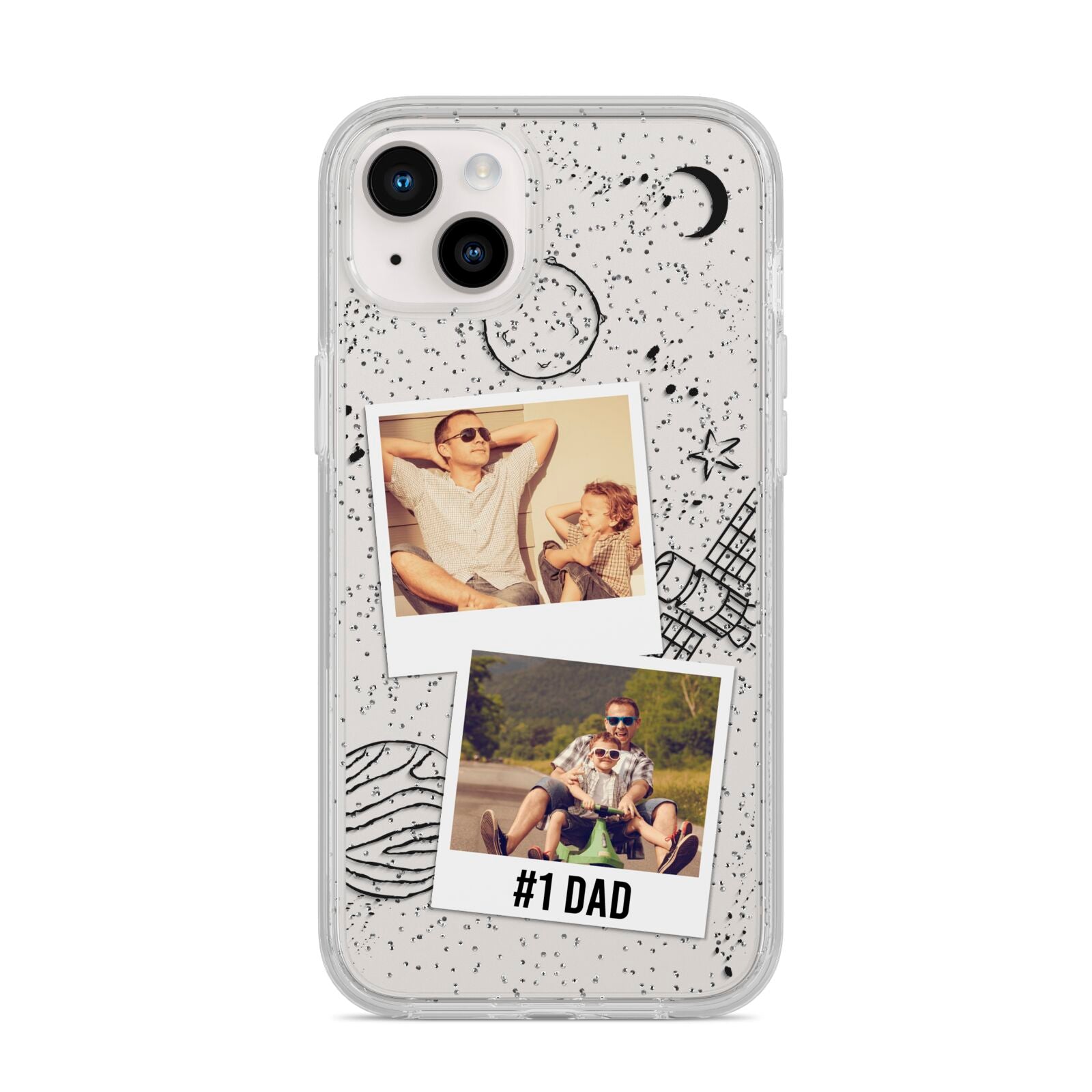 Personalised Dad Photos iPhone 14 Plus Glitter Tough Case Starlight