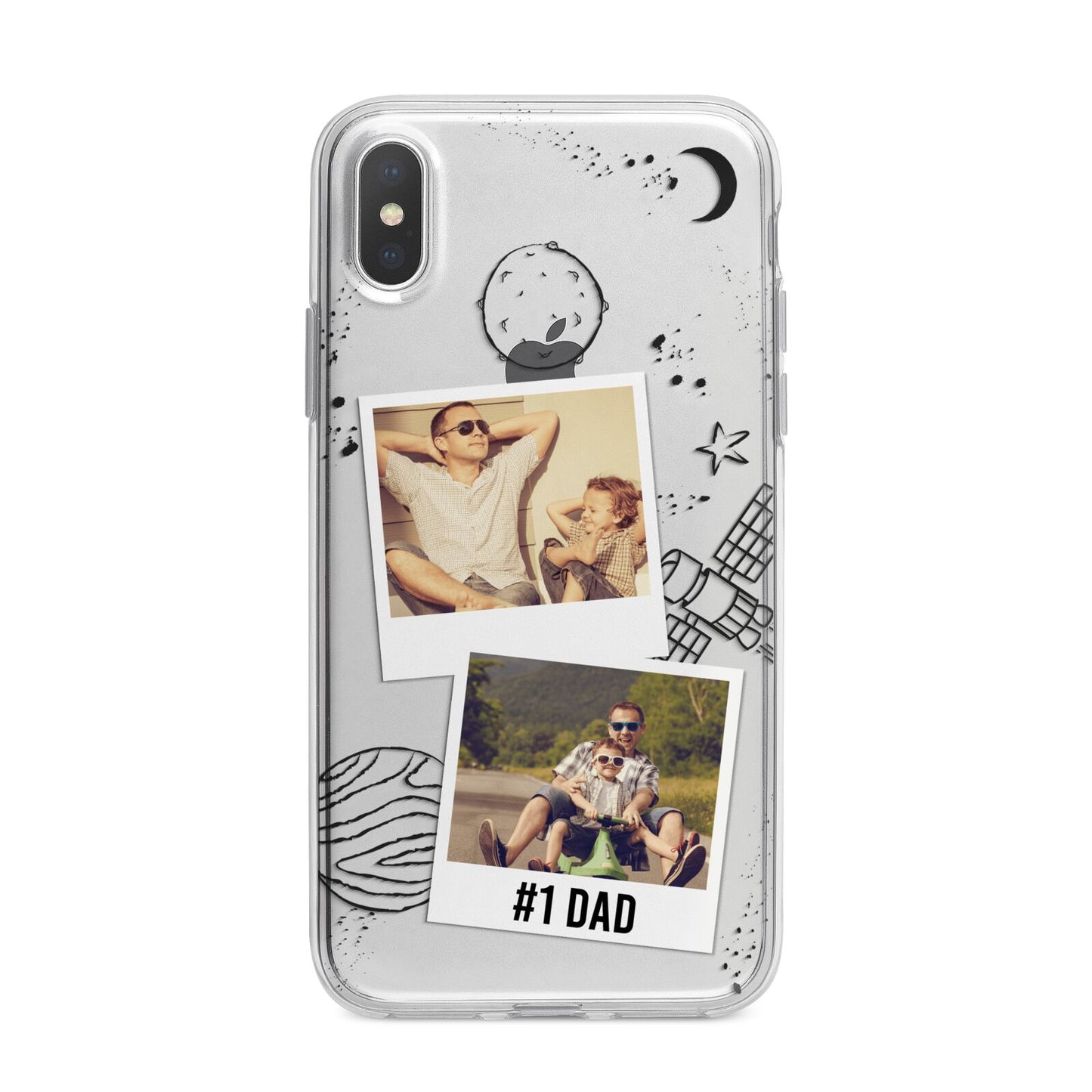 Personalised Dad Photos iPhone X Bumper Case on Silver iPhone Alternative Image 1