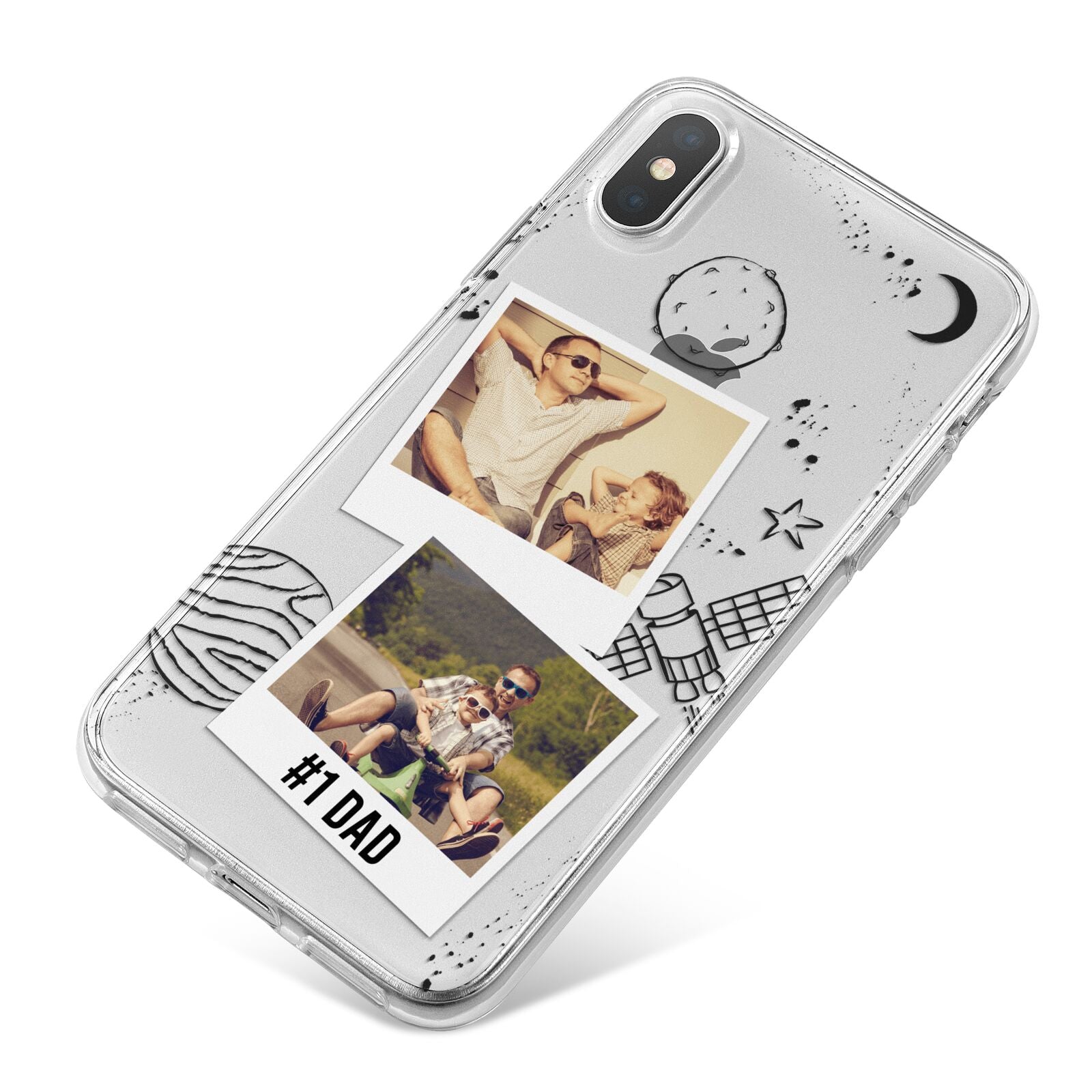 Personalised Dad Photos iPhone X Bumper Case on Silver iPhone