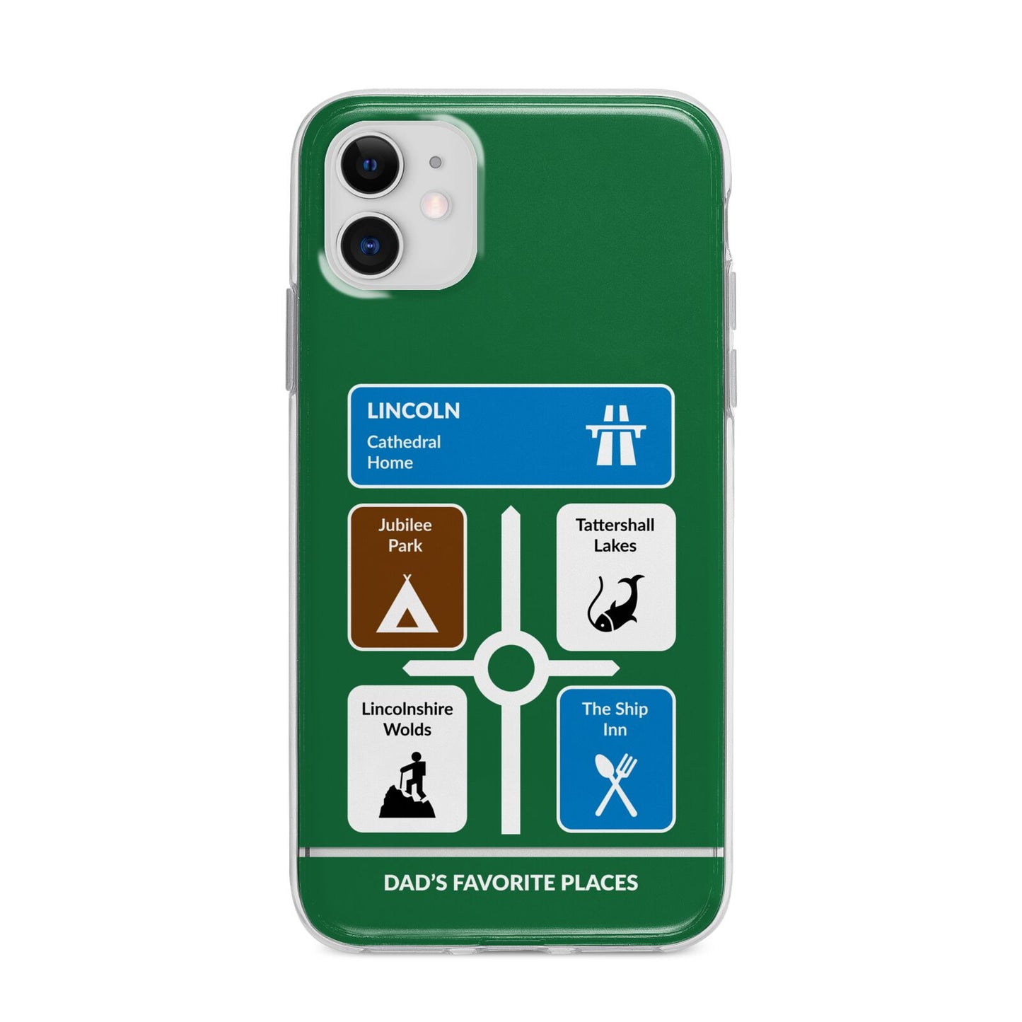 Personalised Dad s Favourite Places Apple iPhone 11 in White with Bumper Case